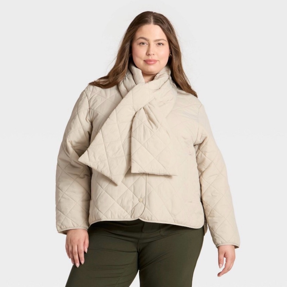 Cream Quilted Scarf Jacket from A New Day - NWT szXXL